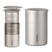 Titanska dvoslojna domaća šalica za čaj od 350 ml s poklopcem filtra za izradu šalica za čaj za kampiranje