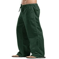 Muške Casual hlače od pamuka i lana, široke hlače za trčanje s otvorenim dnom, ljetne hlače za plažu