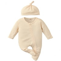 Odjeća za bebe Hirigin postavljena čvrsta boja dugih rukava i kapica