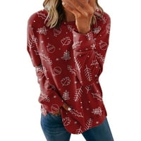 Twishijeve za žene žene jeseni zimski modni vrhovi casual dukserica božićni print pulover moda casual vrhovi