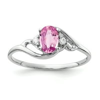 Prsten od bijelog zlata od 6 karata s ružičastim safirom i dijamantom