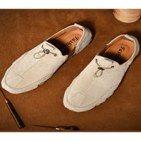 ; / Muške lagane ravne cipele za vožnju s okruglim nožnim prstima, poslovne neklizajuće mokasine s vezicama u