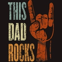 Muški ovaj tata Rocks Rock n Roll Metal Otac Mens Ugljen Heather Grey Graphic Tee - Dizajn od strane ljudi XL