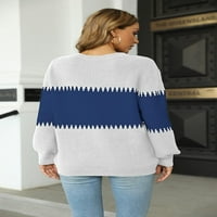 Ženski pleteni džemper u boji u boji, široki džemper s okruglim vratom s dugim rukavima, puloveri, vrhovi
