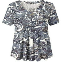 Ženske ljetne bluze Plus size, Henleigh majica, tunika s izrezom u obliku slova A i gumbima, vrhovi, lepršave