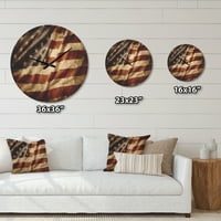 Dizajnerski moderni drveni zidni sat gradijent američke zastave