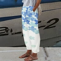 Ženske ljetne Ležerne udobne jednobojne hlače s labavim džepovima hlače 94486096