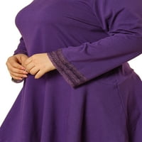 Jedinstveni prijedlozi ženska tunika s čipkastim obrubom velike veličine s okruglim vratom, bluza s dugim rukavima,