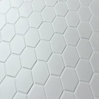 Pločice - uzorak - serija vrijednosti 2 2 šesterokutni porculanski mozaik pločica u mat bijeloj boji