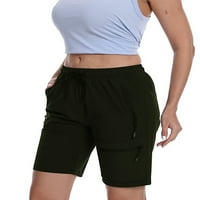 Ženske vrećaste Brzosušeće ljetne kratke hlače u boji s džepovima za jogu kratke Casual Mini hlače visokog struka