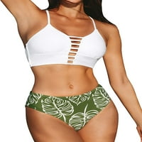 Ženski bikini kupaći kostim s cvjetnim printom na vezanje, Višebojni, na vezanje, dva tropska ljetna kupaća kostima,