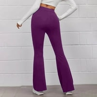 Ženske hlače od 92 inča Ležerne ljetne jednobojne rastezljive hlače visokog struka za jogu Ležerne sportske hlače