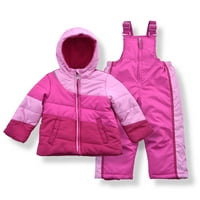 Set donje jakne za djevojčice i skijaški kombinezon s naramenicama-veličina ružičasto - ljubičasta