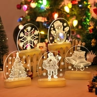 LED svjetiljka s božićnim uzorkom s Božićnom tematikom štedljiva kućna Stolna svjetiljka sa snjegovićem i božićnim