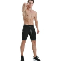 Muške kratke hlače za trčanje 2-u-jednom s petljom za ručnike brzo suhe sportske kratke hlače s džepovima za vježbanje