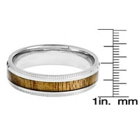 Obalni nakit od nehrđajućeg čelika drveni umetnuti rub prsten