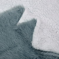 Luksuzni obrub Fur Fur pokrivač meka šerpa bacanje deke sivi blizanac