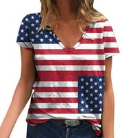 Ženski topovi za žene, majice Četvrtog srpnja za žene, majice s američkom zastavom, grafičke majice za žene, majica
