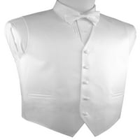 Talijanski dizajn, muški prsluk za tuxedo, kravata - bijela