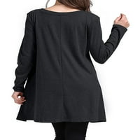 Ženske košulje plus veličine čipke košulja s dugim rukavima tunike ležerni zamah slojevitih bluza za žene