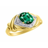 * Prsten s prekrasnim zelenim smaragdom i dijamantom-svibanjski rođeni kamen*