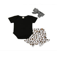 Novorođena djeca Djevojčice leoparda odjeća za tisak romper hlače odjeće za glavu