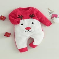 Malici Baby Baby Christmas Rompers Elk Dugi rukav hlače za novorođenčad Slatku odjeću