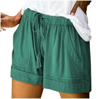 SHLDYBC ženske kratke kratke hlače ljetne elastične struke ležerne lagane s džepovima na zazor