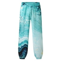 Elainilye modne hlače za muškarce cvjetaju labave elastične hlače u struku na plaži Atleisure Tiskane hlače