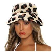 Ženski šeširi zima debela kanta topli šešir leopard tiskana kapka kapica za kapice za žene za muškarce šeširi