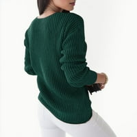 Vedolay Jesenski džemperi Ženski modni džemperi s vratnim ovratnicima ležerni labavi vrhovi dugih rukava, zeleni