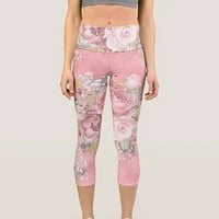 Ženske modne Ležerne proljetne / ljetne Capri hlače za jogu s cvjetnim printom