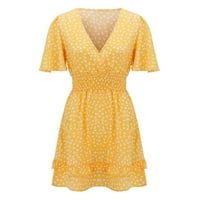 Kukičane haljine za žene iz 1950 -ih Vintage Audrey Hepburn Style Swing haljine žute s
