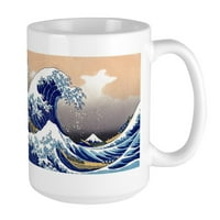 Cafepress - Veliki val Off Kanagawa Velika šalica - Oz keramička velika šalica