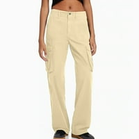 Synoid Womens ljetne pamučne lanene hlače- dnevni boravak u prodaji casual visokog struka.