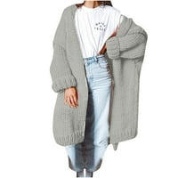 Ženske Maksi duljine dugih rukava preveliki kardigani plus veličine jednobojni pleteni džemperi Vanjska odjeća