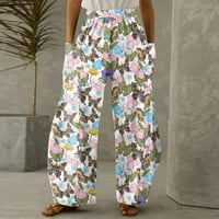 Ženske hlače s printom Ležerne ravne široke široke hlače velike veličine klasične modne hlače u donjem rublju