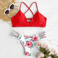 Ženski plus size tankini kupaći kostimi bikini cvijet cvijet dva guranja kupaćih kostima
