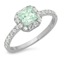1. Dijamantni dijamantni dijamant od 14 karata imitacija zelenog dijamanta od bijelog zlata od 14 karata s umetcima