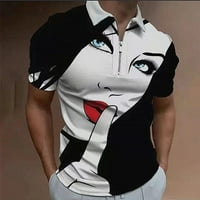 amidoa muški modni tiskani polo košulja kratka rukava smiješne grafičke majice gornje casual izlazak odjeće suho