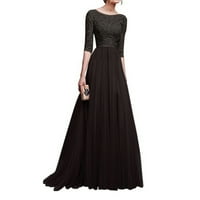 Maxi haljine za žene casual modni v-izrez šljokica bez rukava cross haljina crna xxl