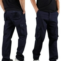 Xysaqa muške teretne hlače s više džepova pamuka za opuštanje ležernih hlača hlače na otvorenom za planinarenje