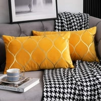 12x20 inčni zlatni baršunasti jastučni jastuci: 2 pakiranja pravokutna ukrasna