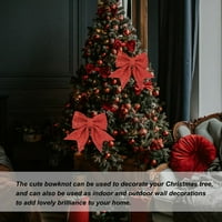 Sretan Božić, Ukrasi s mašnom, vijenac, šljokice, ukras, festivalski poklon, pribor za uređenje zabave, Crveni