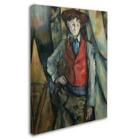 Zaštitni znak likovna umjetnost 'Dječak u crvenom prsluku' platno umjetnost Cezanne