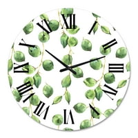Dizajnerski Tropski zidni sat Patern od zelenog lišća tropa