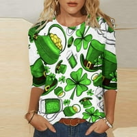 Top Plus size rasprodaja ženska modna široka majica s printom bluza s rukavima srednje duljine ležerni vrhovi