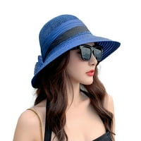 & Ženski ribarski šešir s cvjetnim ukrasom okrugli prozračni suncobran elegantni šeširi za ljetni odmor ljetni