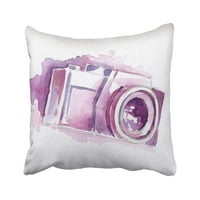 Ljubičasti otvor akvarela ljubičaste kamere umjetnički svijetli digitalni crtež nacrtana oprema jastučni jastuk