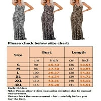 Paille Ladies Strappy casual haljina za tenk seksi zabava maxi haljine leopard print praznična ljetna plaža Sundress